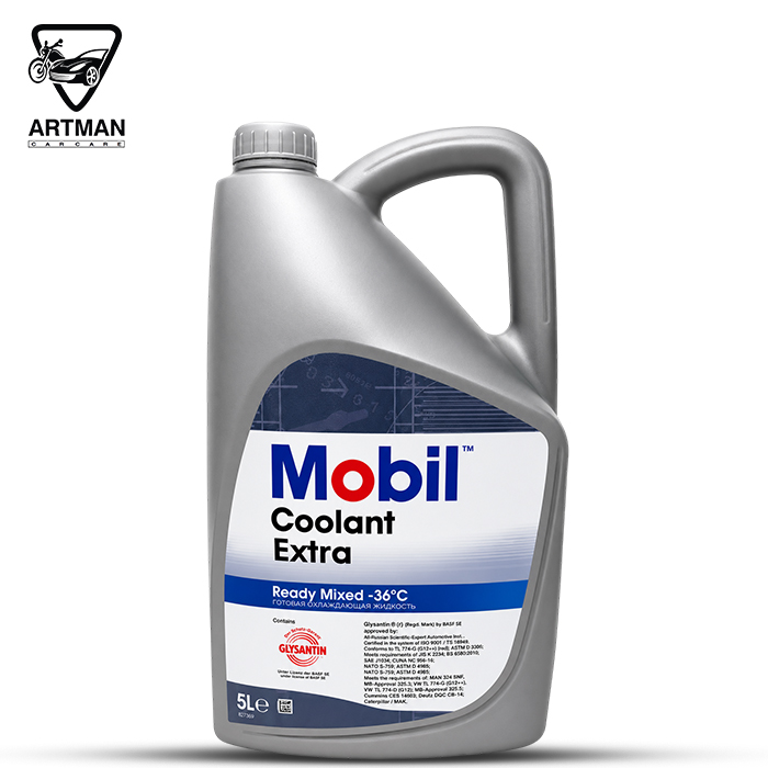 کولانت ضدیخ برند موبیل Mobil(آبی) مدل EXTRA Ready Mix حجم 5 لیتر